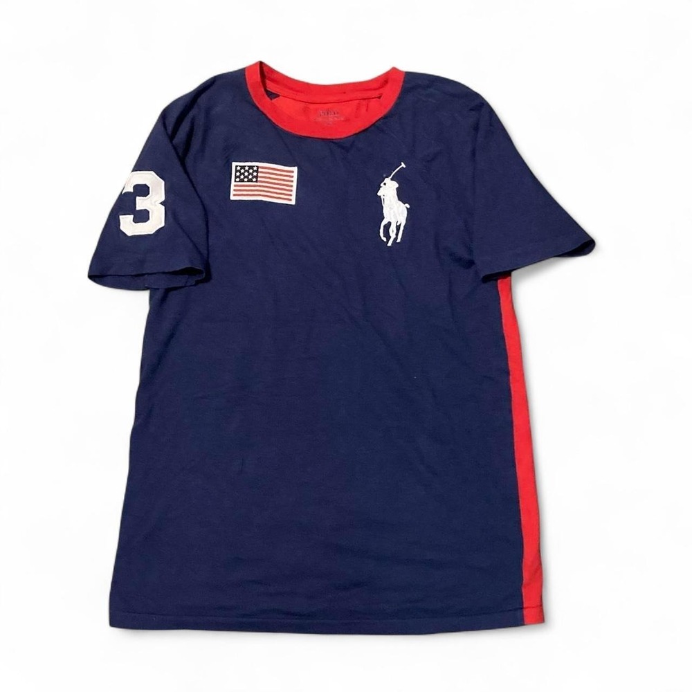 Polo Ralph Lauren big pony American flag tee #3 single stitch Boys L/18